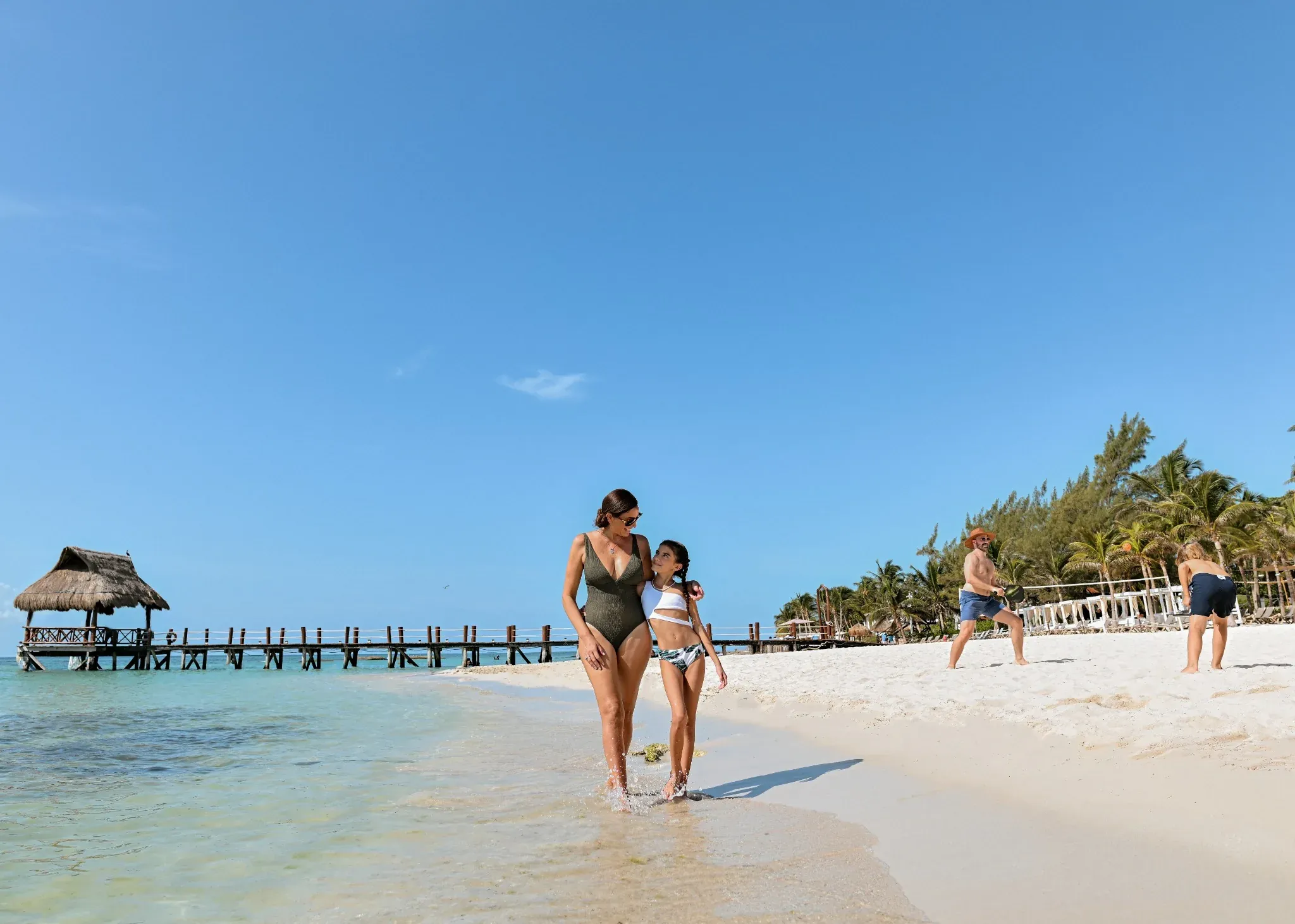 Peaceful beach in the Mexican Caribbean during late summer