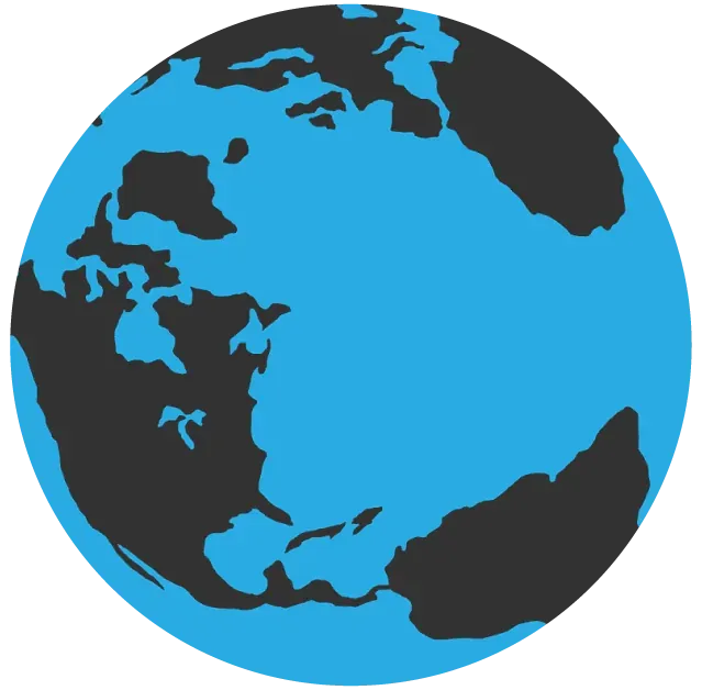 The Fives Corpo hotel's globe, view of the Western Hemisphere.
