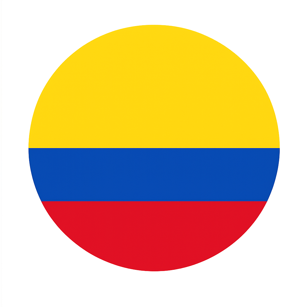 Colombian flag in a circle at The Fives Corpo.