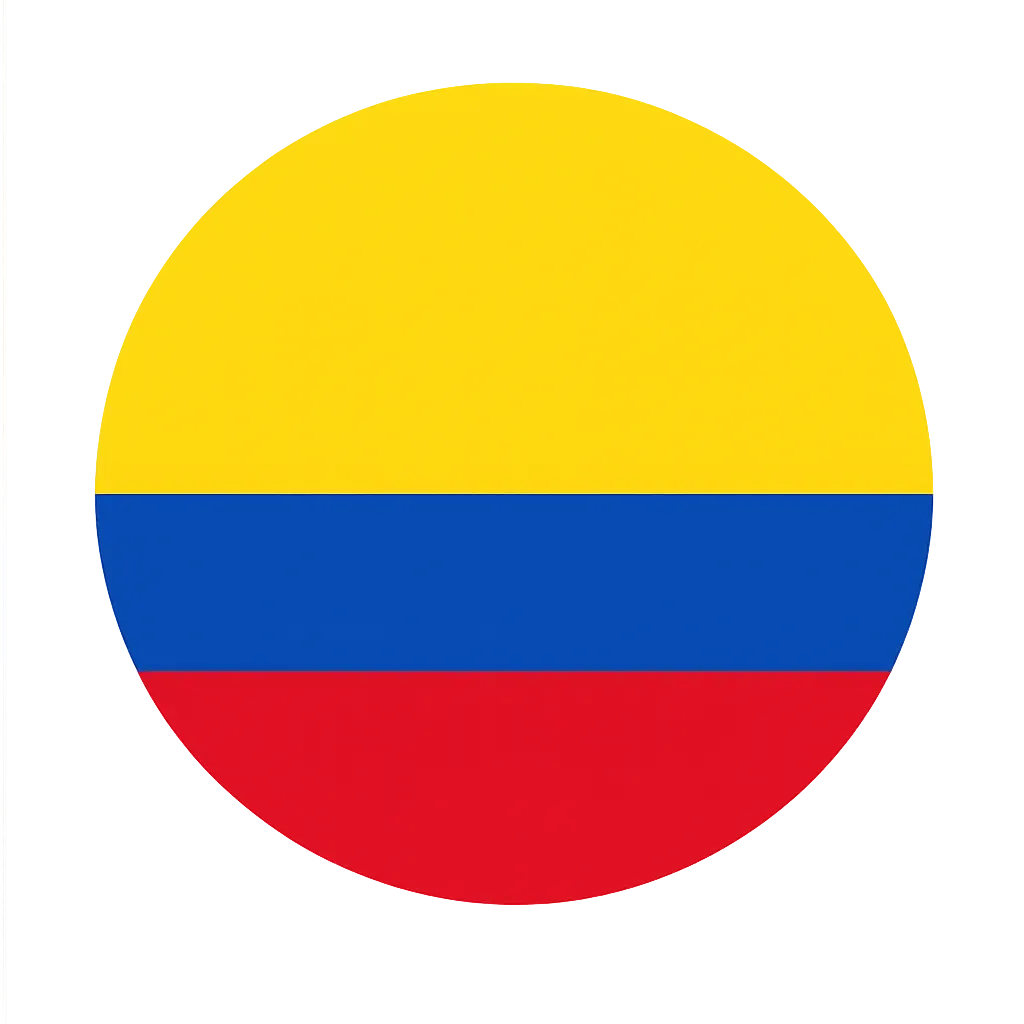 Colombian flag in a circle at The Fives Corpo.