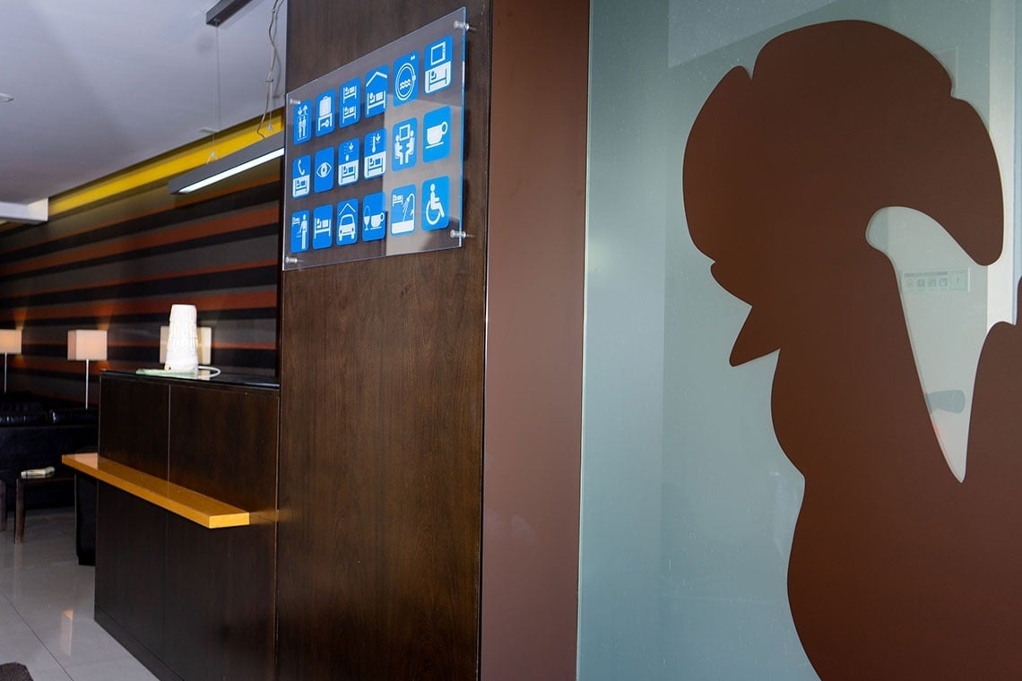 Hotel facilities signage at Flag Hotel Barcelos. Official website.