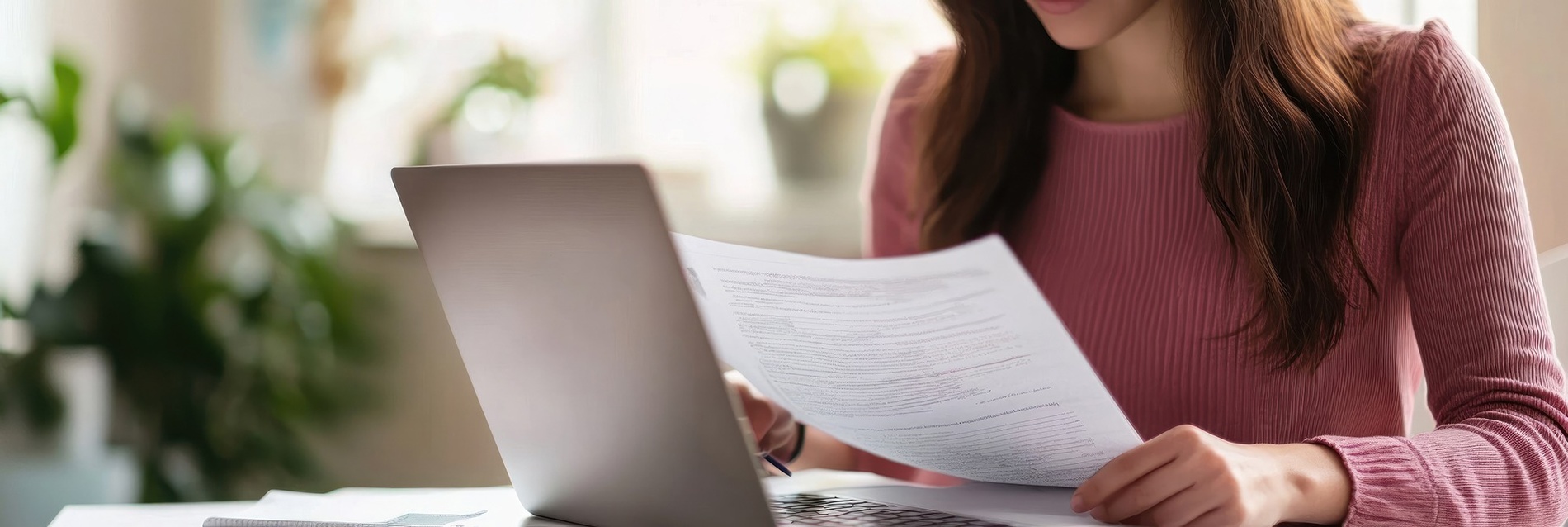 dos personas están sentadas en una mesa con una computadora portátil y un portapapeles