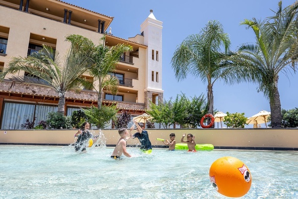 a water park with a sign that says ' pirate ' on it