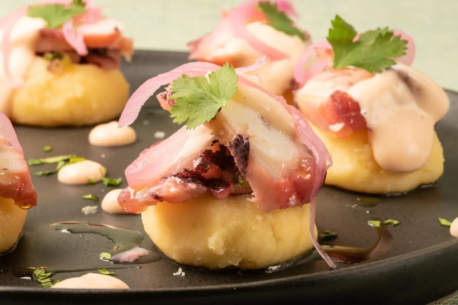 a close up of a plate of food on a table