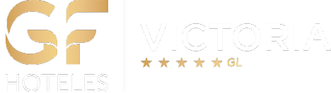 a logo for victoria hotels with a gold letter g