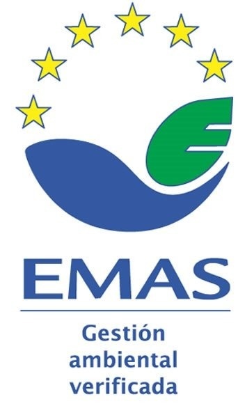 el logotipo de emas gestion ambiental verificada con una mano y una hoja