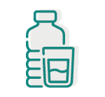un icono de una botella de agua y un vaso de agua .