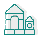un icono de una casa hecha de bloques de construcción .