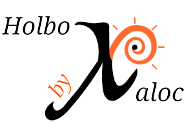 Holbox by Xaloc: logo del hotel con sol y espiral.