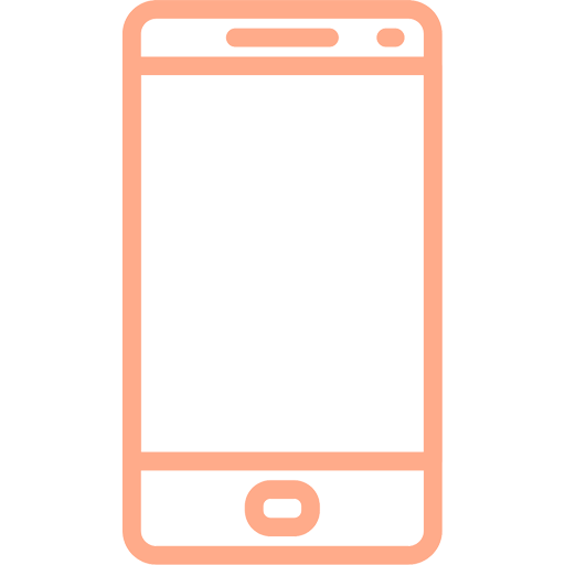 un icono azul de un teléfono inteligente con un auricular en la pantalla