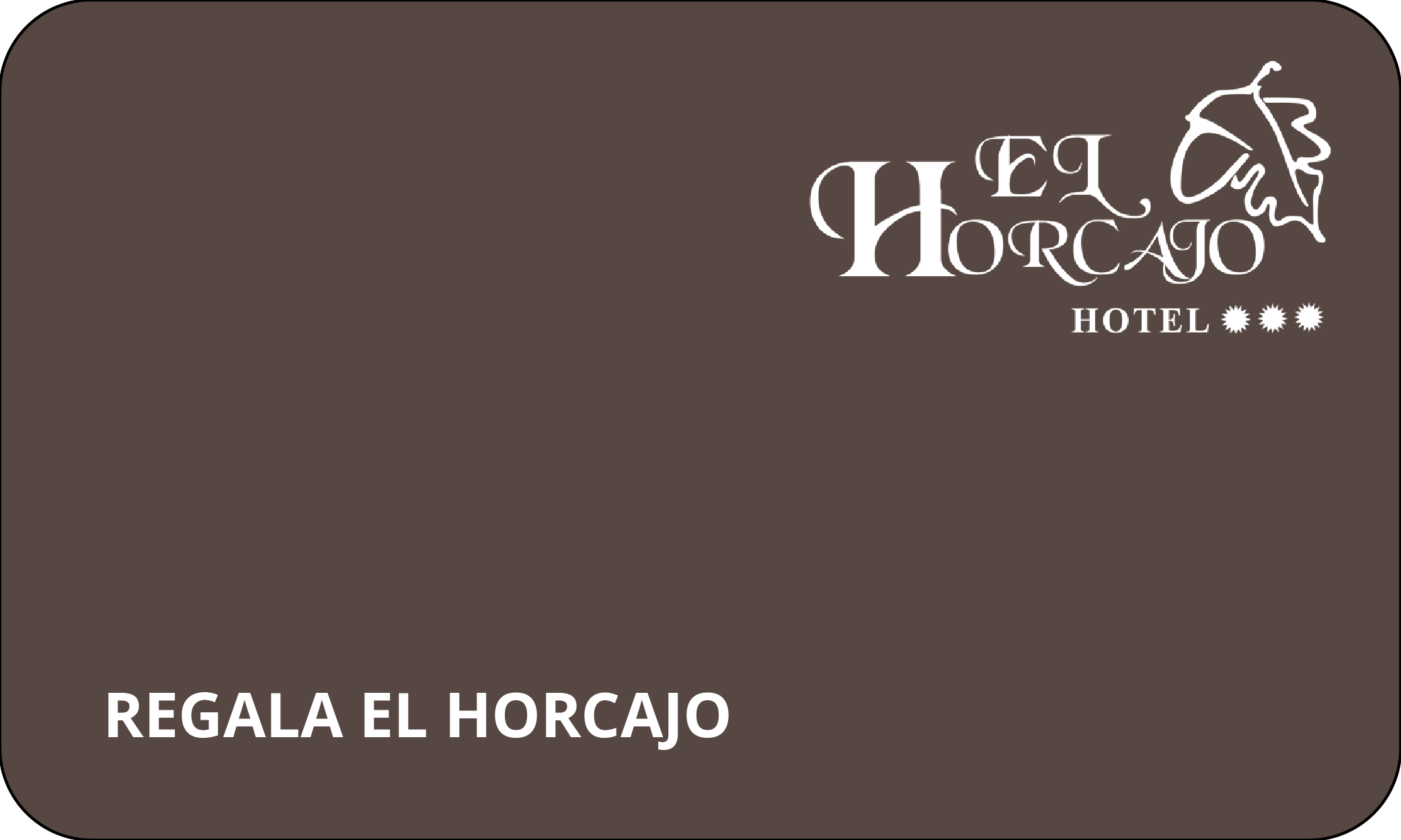 Tarjeta de regalo Taiga: Campings & Resorts. Diseño minimalista con logo y regalo.