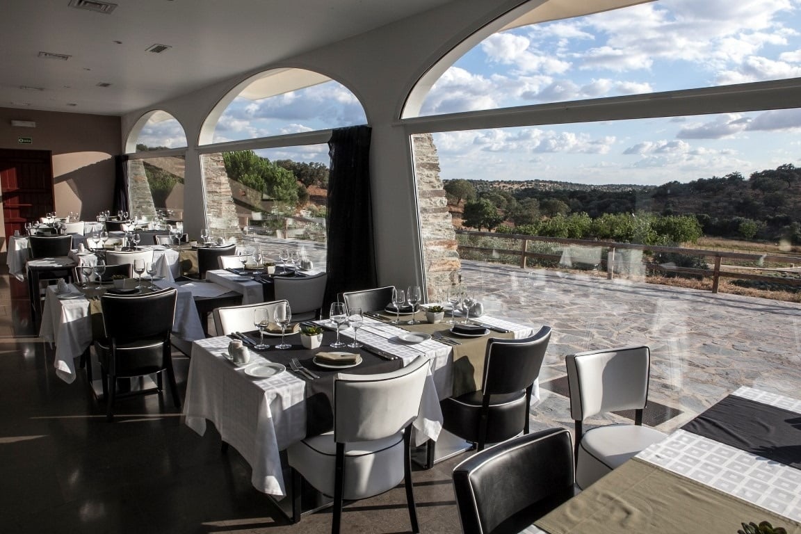 a swimming pool with a glass roof and arches