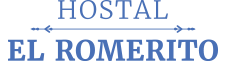 un logotipo azul para el hostal el romerito