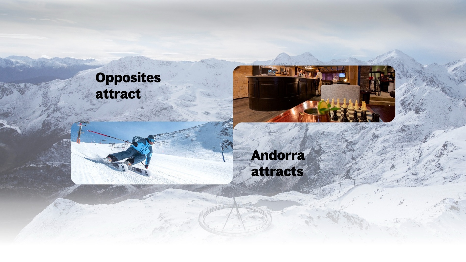 an advertisement for opposites attract andorra attracts