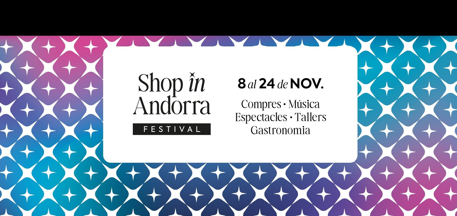 un cartel para un festival llamado shop in andorra