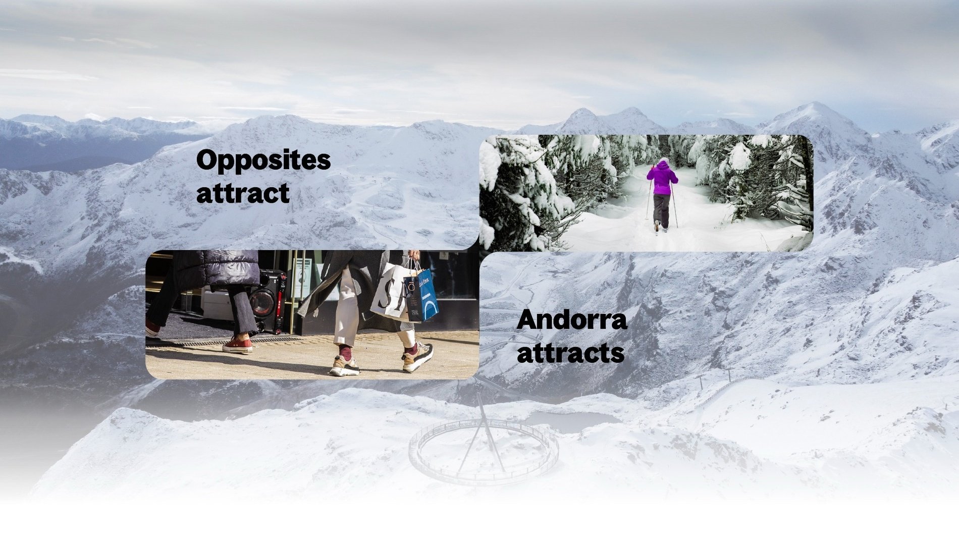 an advertisement for opposites attract andorra attracts