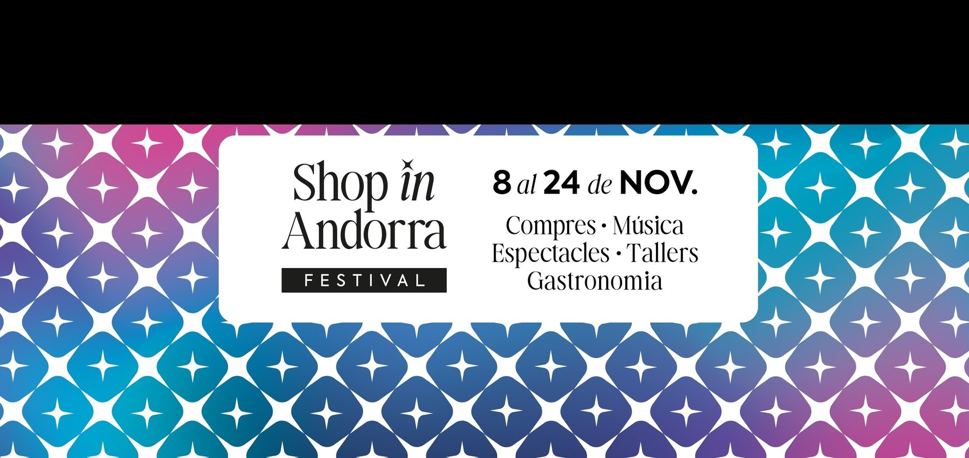 un cartel para un festival llamado shop in andorra