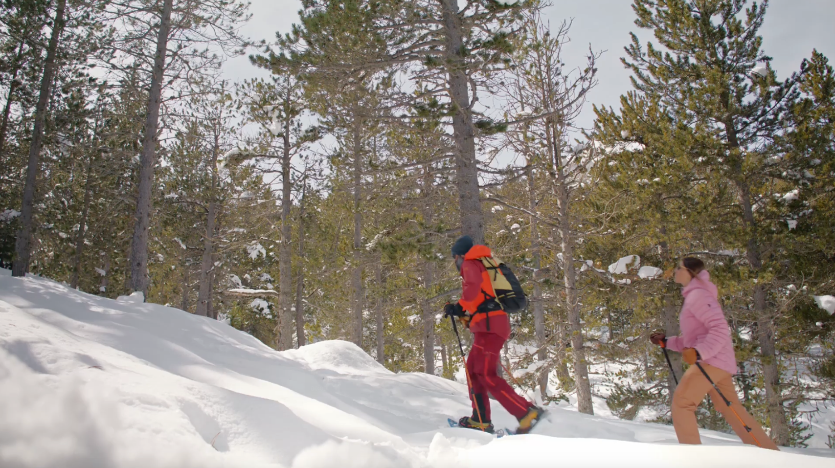 una fila d' edificis amb balcons coberts de neu
