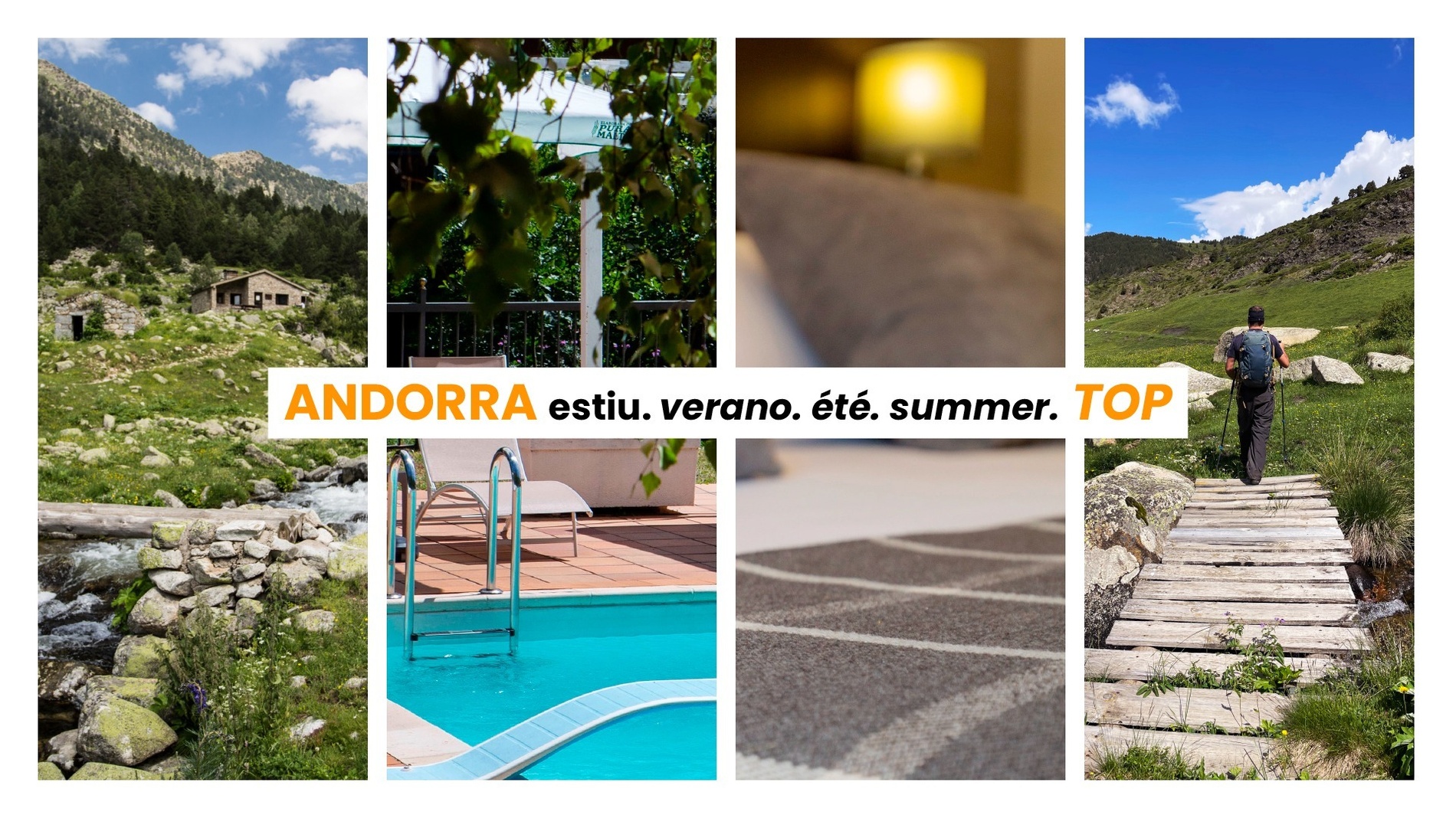 a collage of photos with the words andorra estiu verano ete summer top