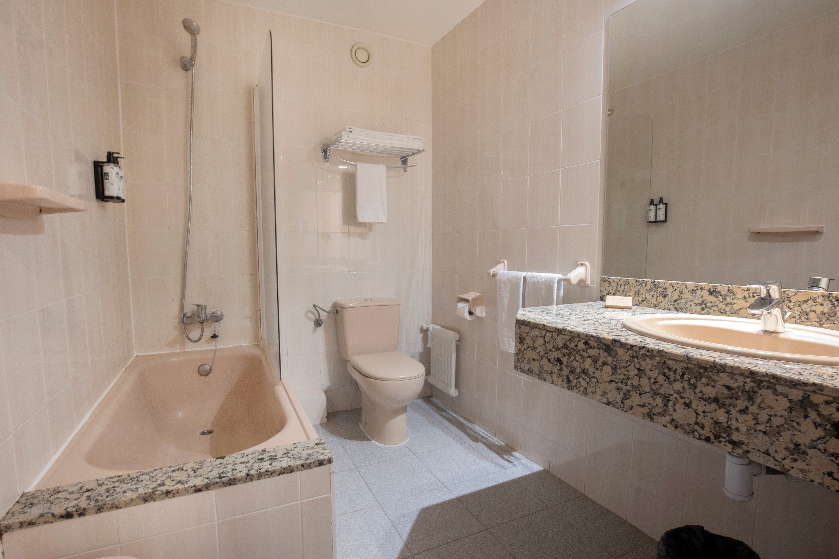 a bathroom with a toilet a sink and a shower