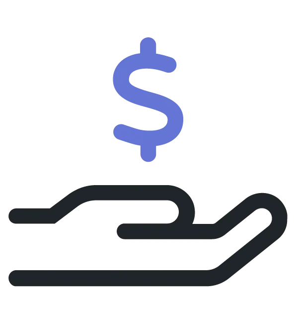 NEXTA: Corporativa: Icono de mano con signo de dólar, simbolizando finanzas.