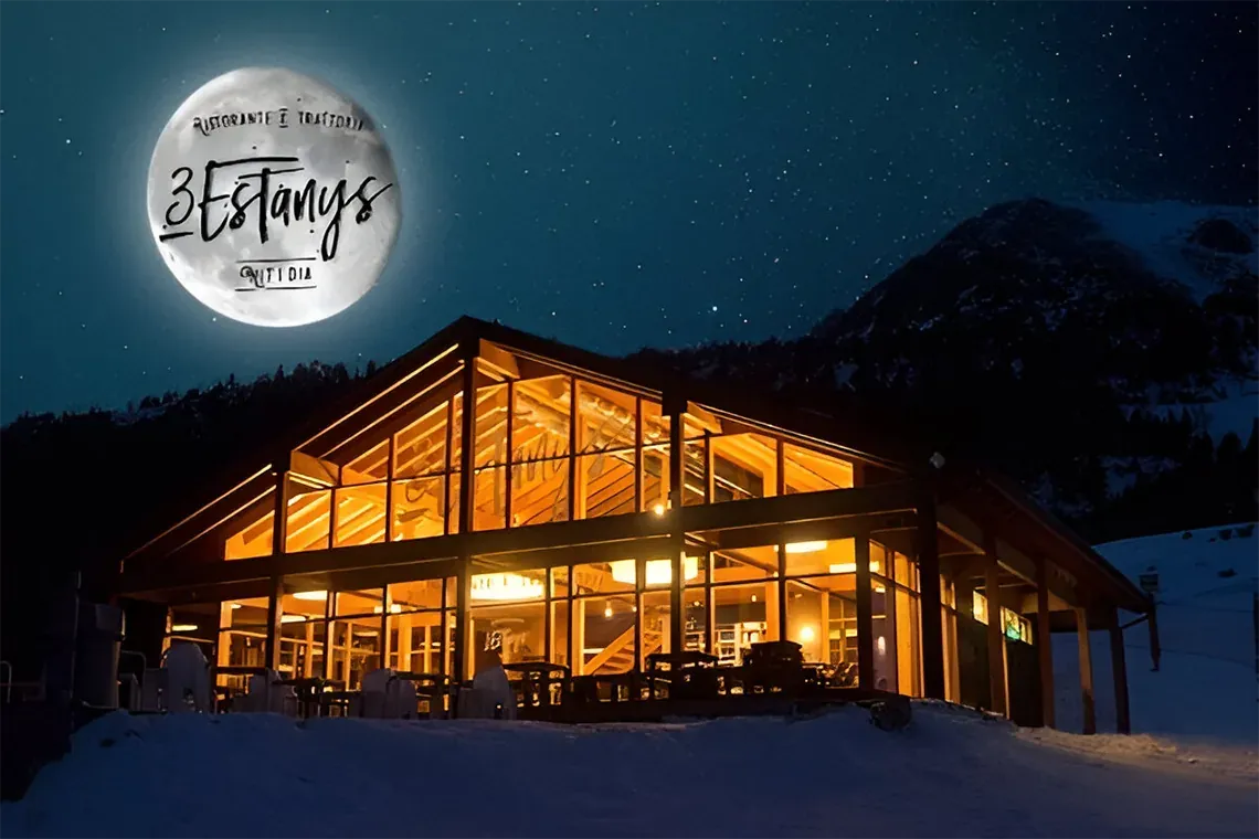 Ristorante 3 Estanys: corporate dining by the mountain, under the moon.