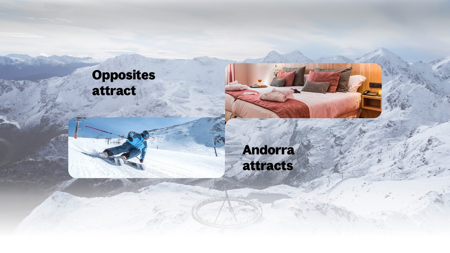 an advertisement for opposites attract andorra attracts