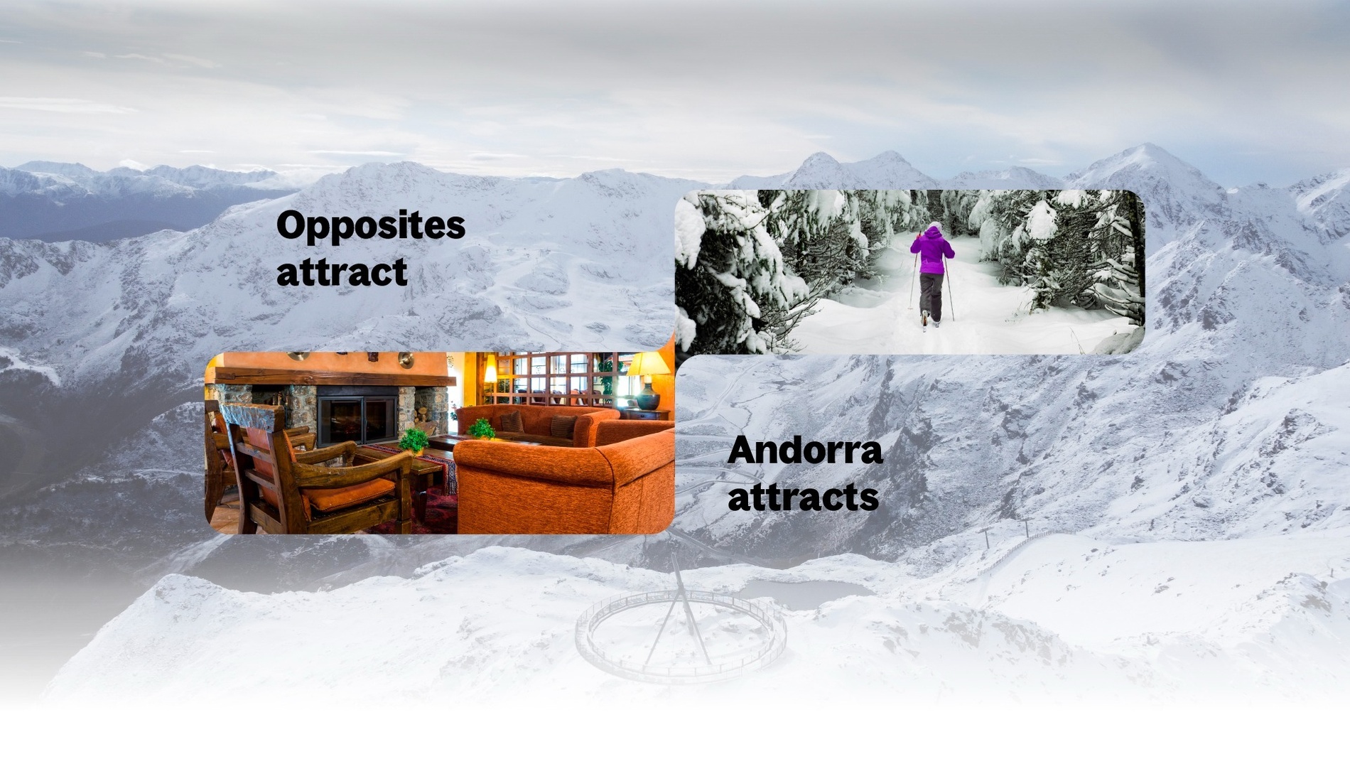 an advertisement for opposites attract andorra attracts