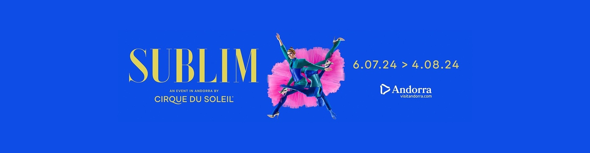 a poster for sublim an event in andorra by cirque du soleil