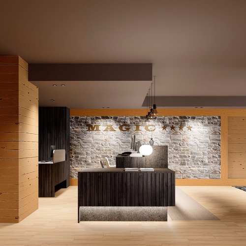 una recepció de l' hotel magic star