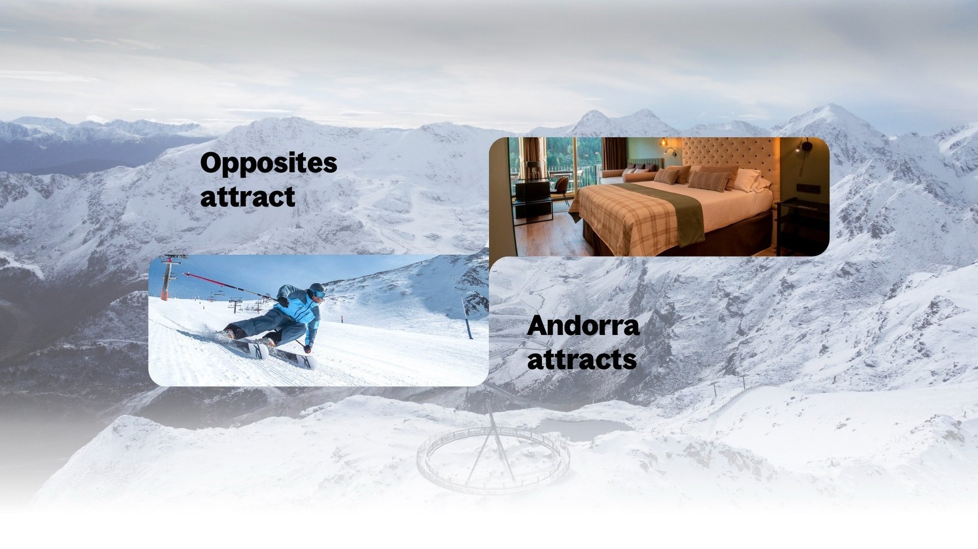 an advertisement for opposites attract andorra attracts