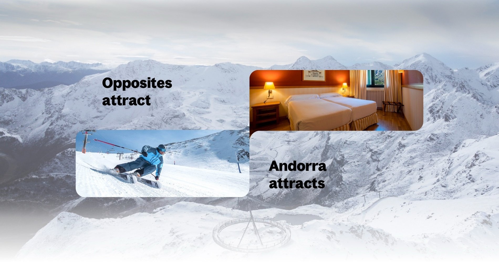 an advertisement for opposites attract andorra attracts