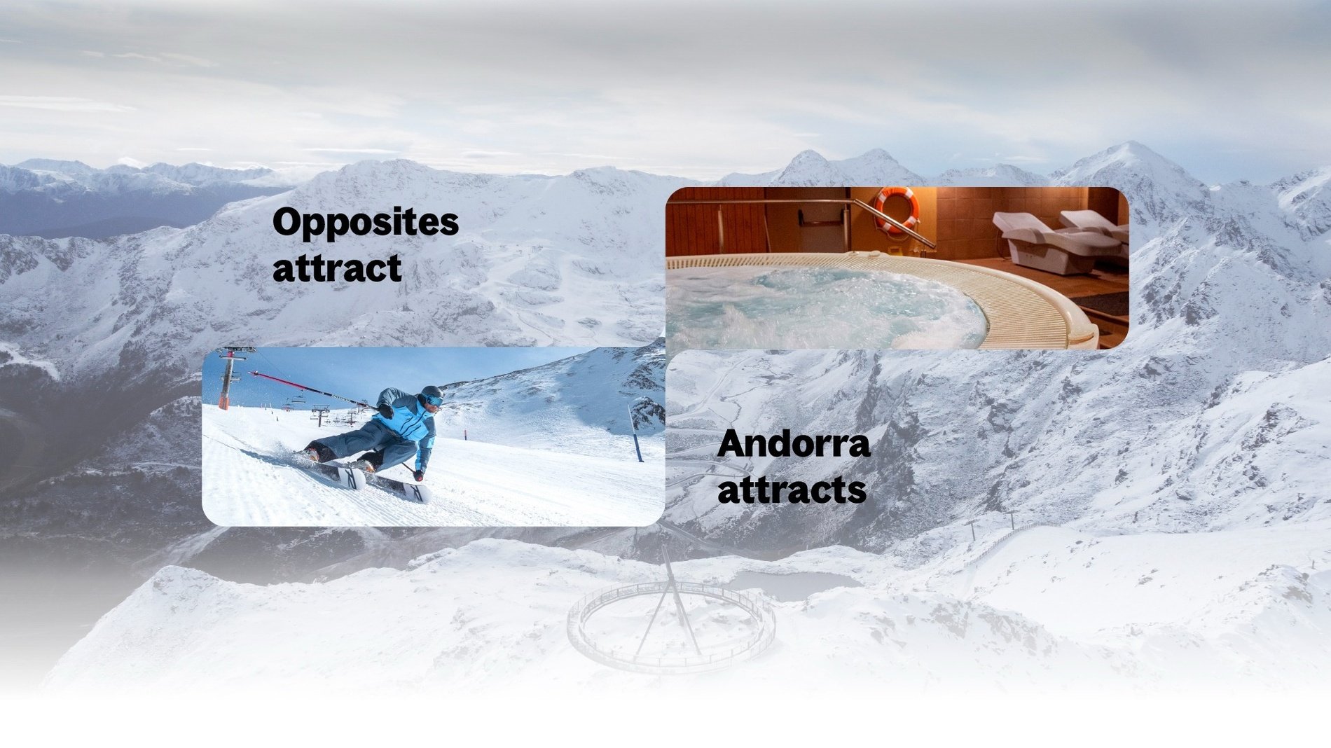 an advertisement for opposites attract andorra attracts