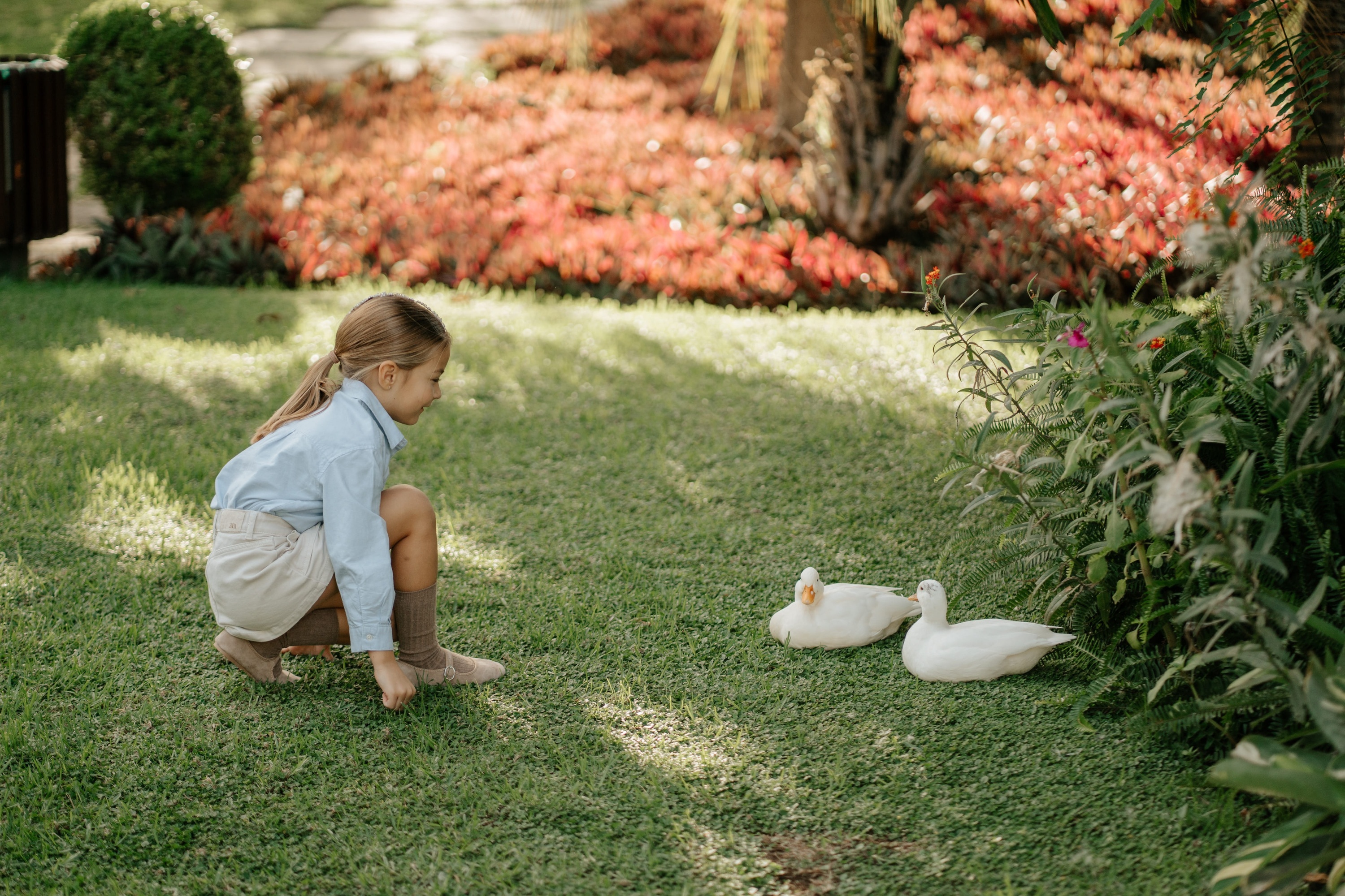Eine lächelnde Familie sitzt in einem gemütlichen Zimmer in Sesseln und genießt eine fröhliche Unterhaltung.
