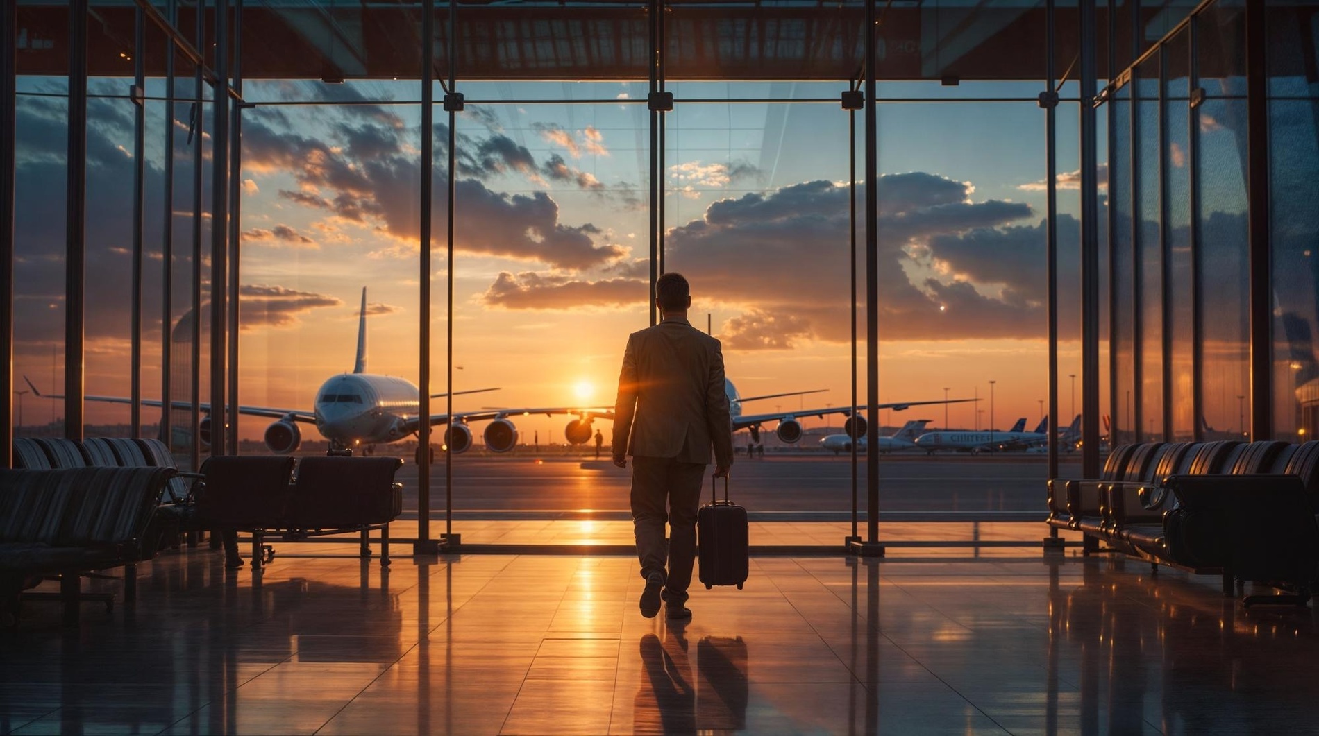 a woman walking down a hallway with a white suitcase