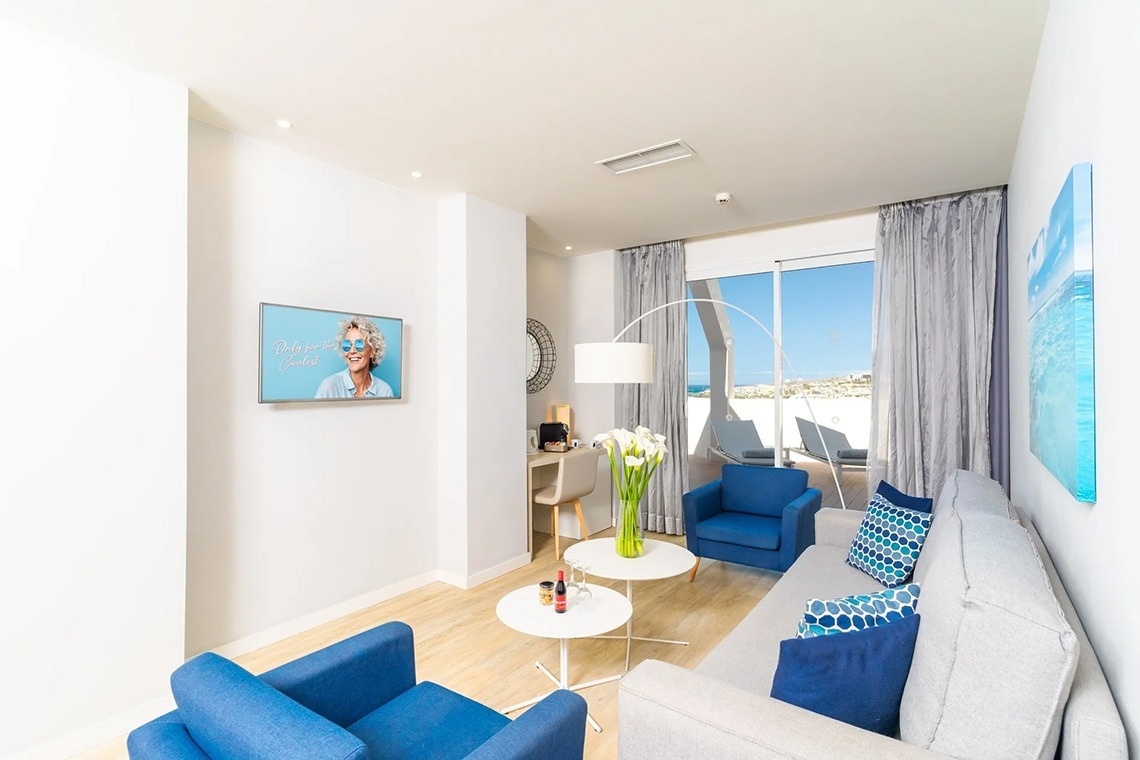 una vista aérea de una playa y el océano