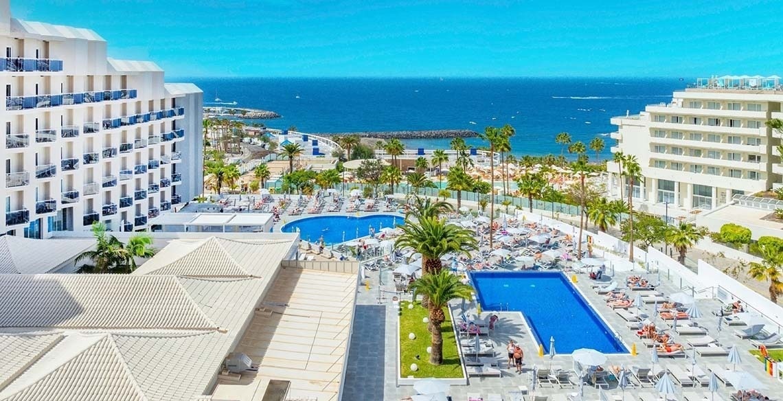 una vista aérea de una playa y el océano