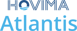 a blue and white logo for hovimia hotels