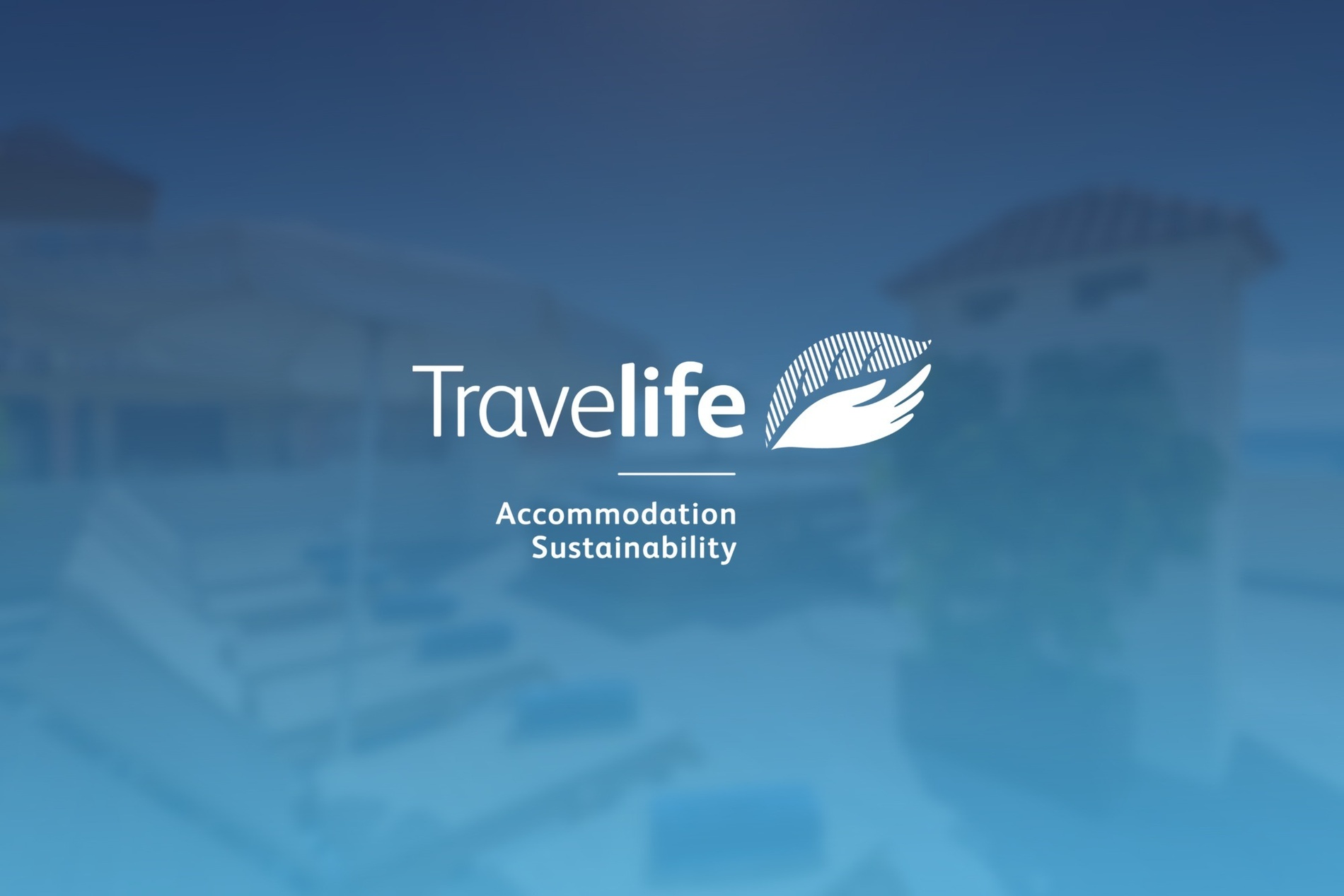 a travellife logo on a blue background