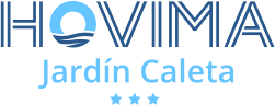 a blue and white logo for hovimia hotels