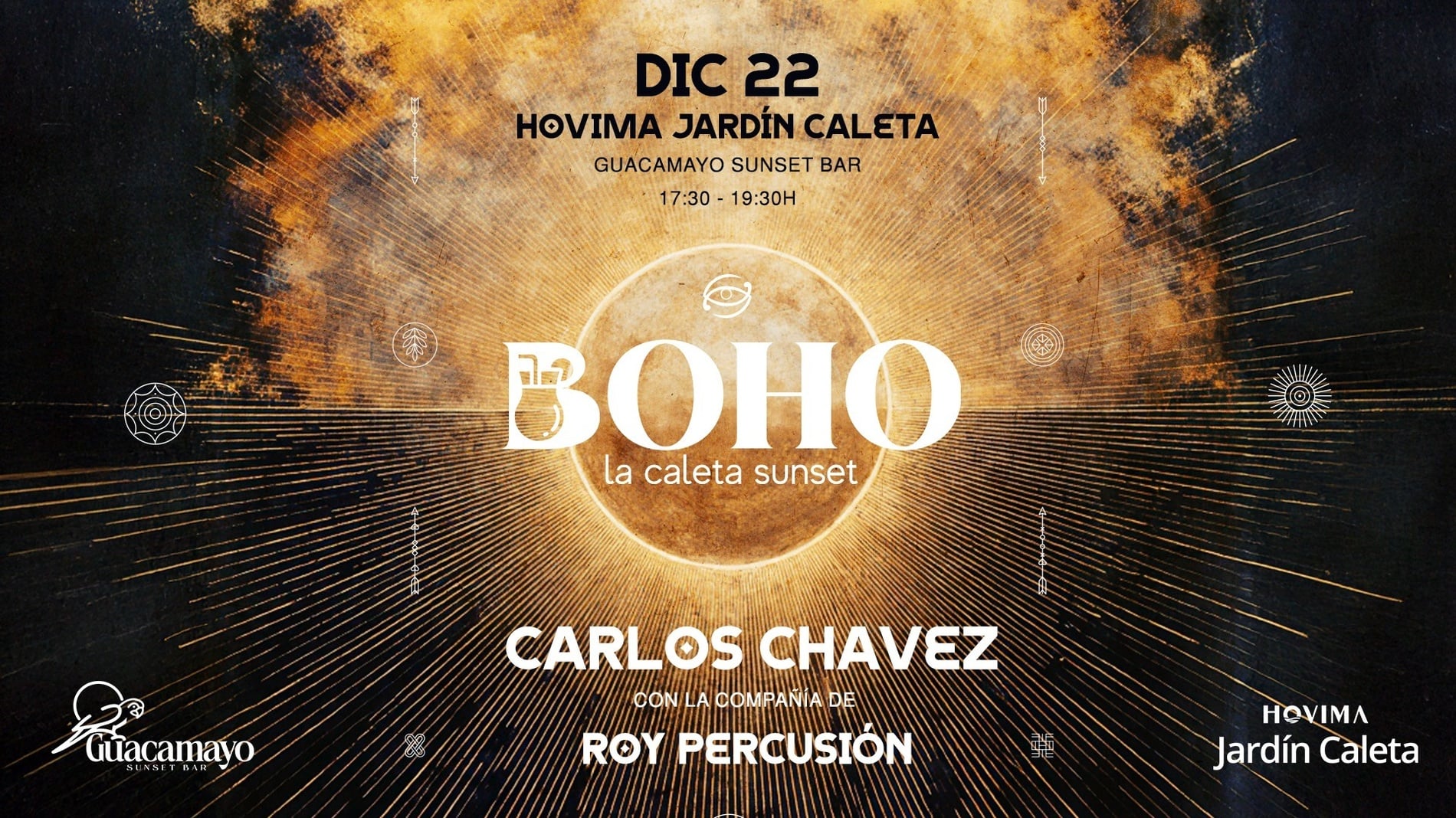 Un cartel de la fiesta BOHO