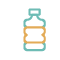 un icono azul de una botella de agua sobre un fondo blanco