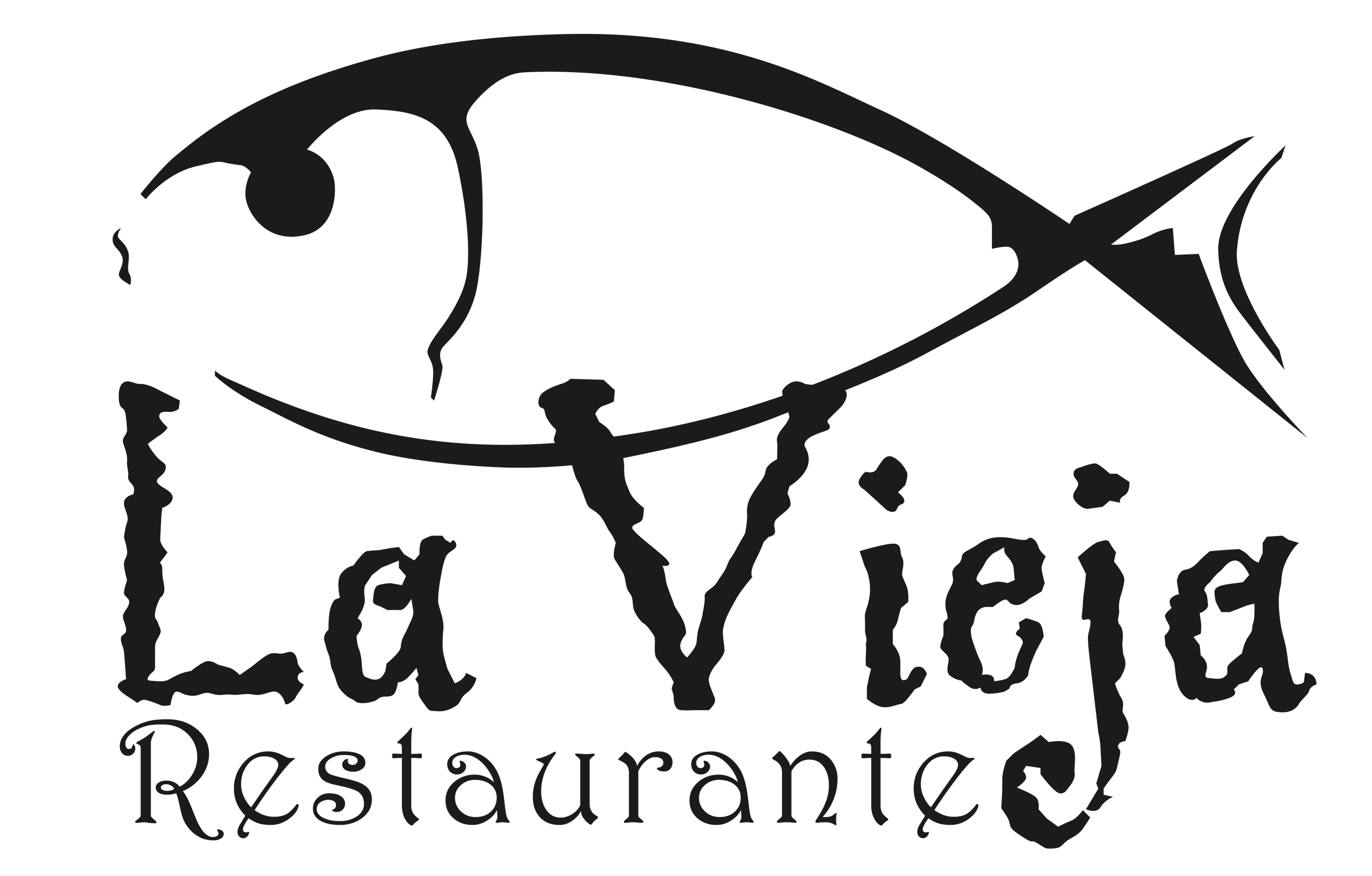 un logotipo blanco para el restaurante la vieja