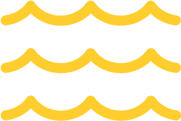 un motif de vagues jaunes sur fond blanc