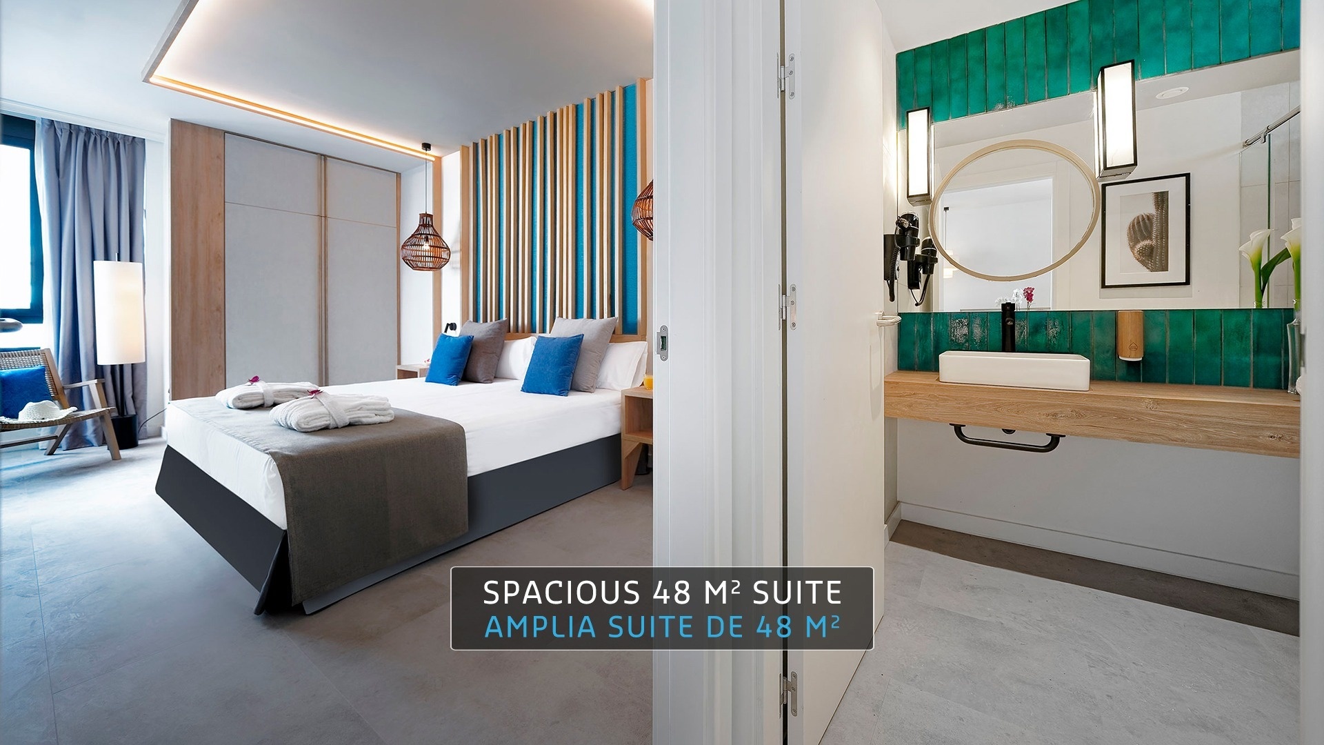 una habitación de hotel con una cama y un lavabo