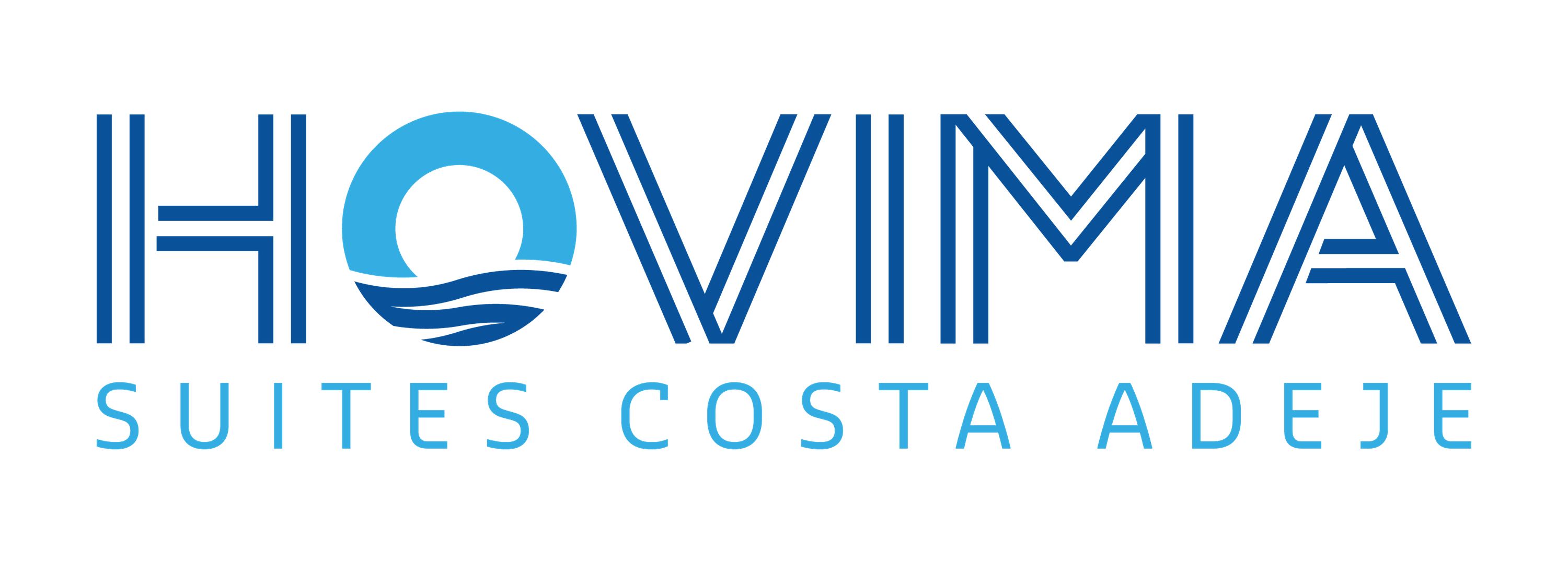 un logotipo azul y blanco para hoteles hovimia