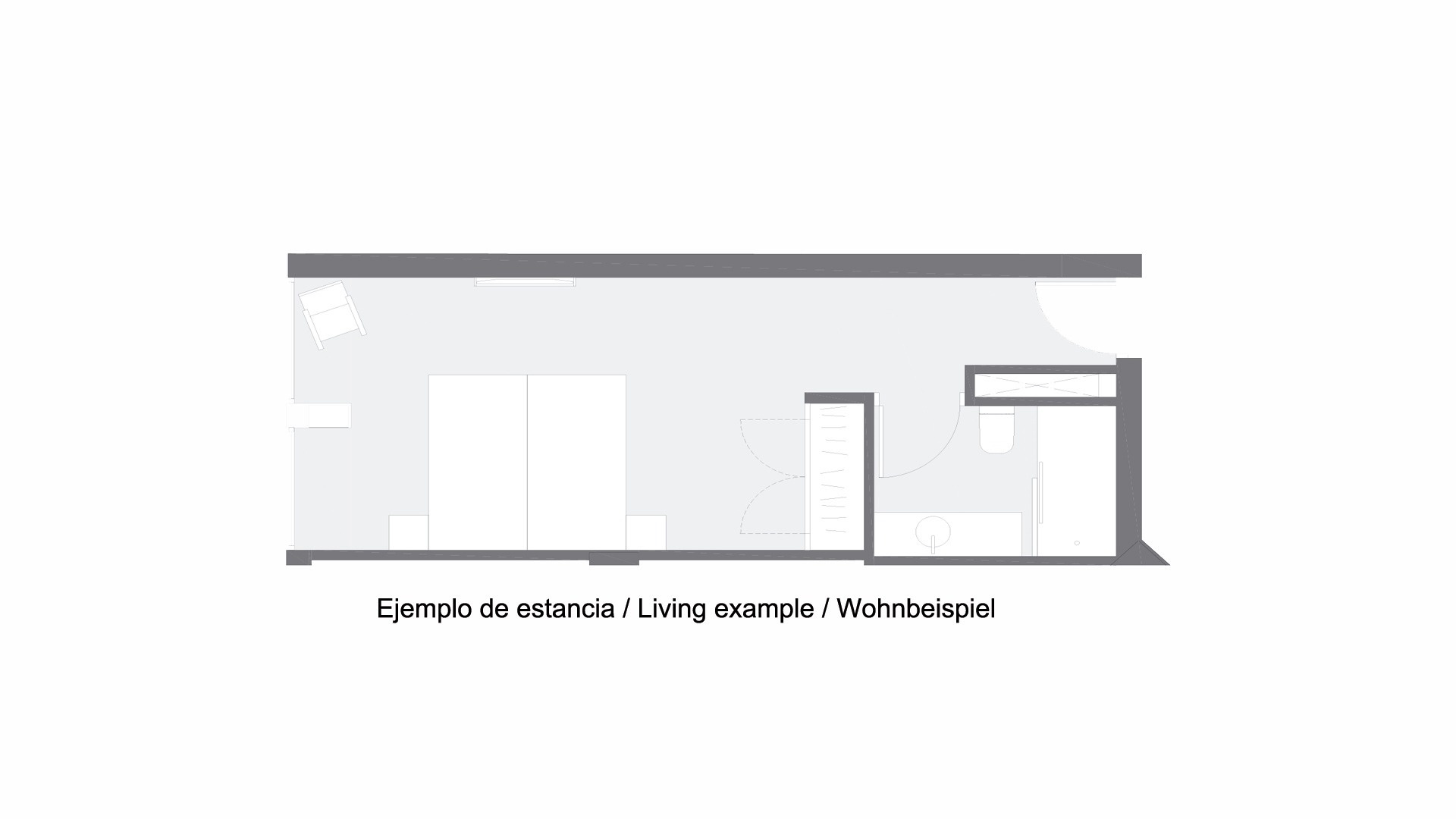 un plano de una habitación con un baño y un armario