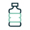 un icono azul de una botella de agua sobre un fondo blanco