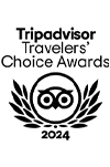 un logo noir et blanc pour les prix de choix des voyageurs de tripadvisor .