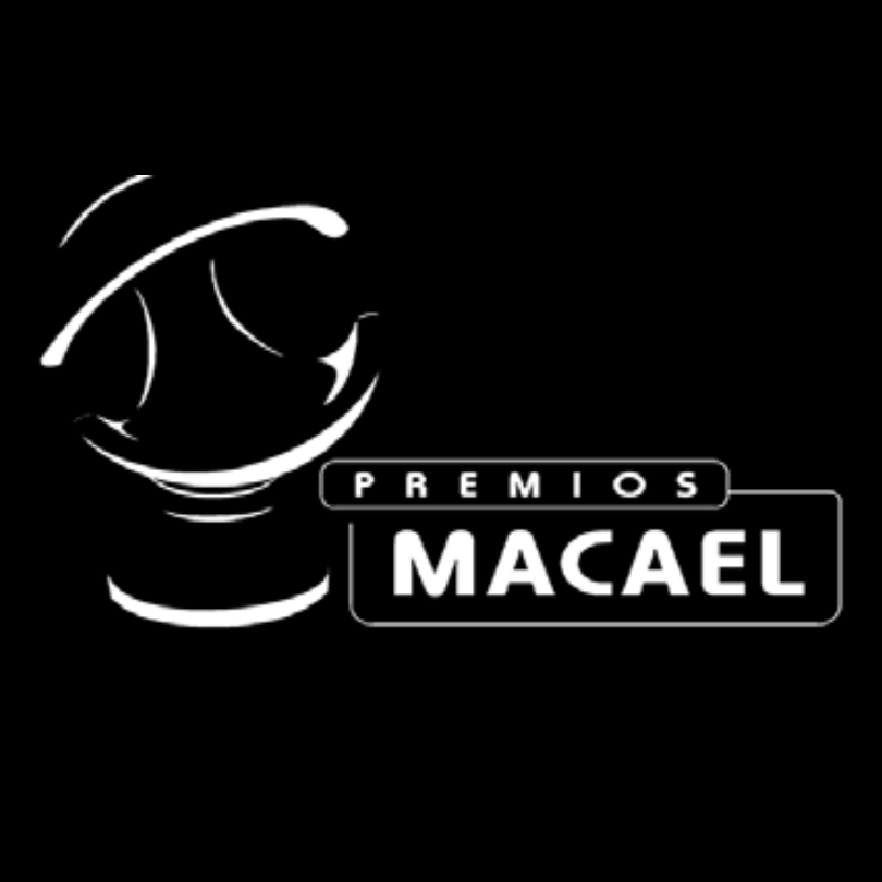 a black and white logo for premios macael